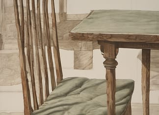Never Split the Difference argues the feeling comes before the argument an empty wooden chair drawn back from a bare table